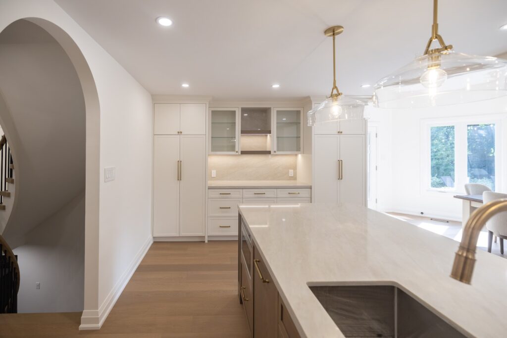 Open-concept kitchen and living space renovation