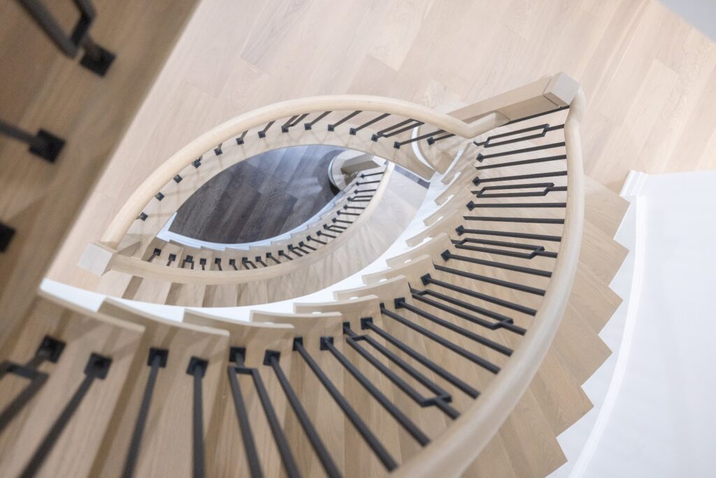 Spiral staircase in a home renovation